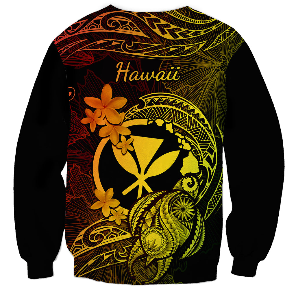 Hawaii Sweatshirt Turtle Mix Polynesian Plumeria Reggae Version LT14 - Polynesian Pride
