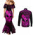 hawaii-couples-matching-mermaid-dress-and-long-sleeve-button-shirts-turtle-mix-polynesian-plumeria-pink-version