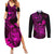 hawaii-couples-matching-summer-maxi-dress-and-long-sleeve-button-shirts-turtle-mix-polynesian-plumeria-pink-version