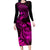 hawaii-family-matching-long-sleeve-bodycon-dress-and-hawaiian-shirt-turtle-mix-polynesian-plumeria-pink-version