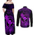 hawaii-couples-matching-off-shoulder-maxi-dress-and-long-sleeve-button-shirts-turtle-mix-polynesian-plumeria-purple-version