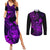 hawaii-couples-matching-summer-maxi-dress-and-long-sleeve-button-shirts-turtle-mix-polynesian-plumeria-purple-version