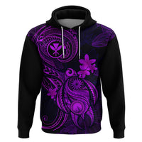 Hawaii Hoodie Turtle Mix Polynesian Plumeria Purple Version LT14 Pullover Hoodie Purple - Polynesian Pride
