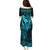 Hawaii Family Matching Puletasi Dress and Hawaiian Shirt Turtle Mix Polynesian Plumeria Turquoise Version LT14 - Polynesian Pride