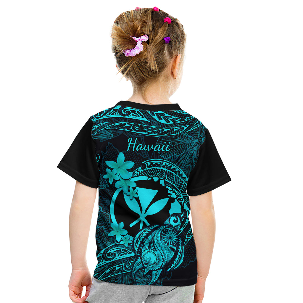 Hawaii Kid T Shirt Turtle Mix Polynesian Plumeria Turquoise Version LT14 - Polynesian Pride