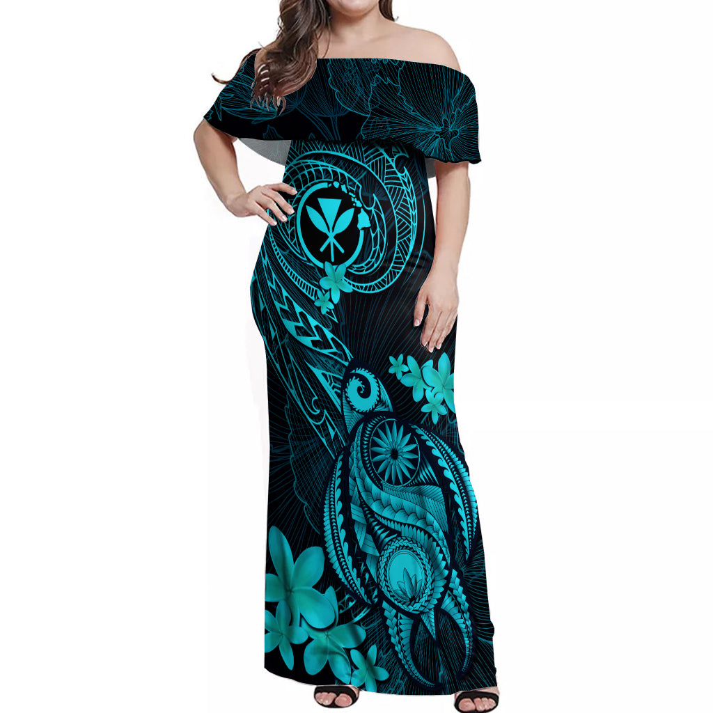 hawaii dresses for women Aurora Orange Maxi Hawaiian Dress Tropical Vibes a smocked bust Hawaii Off Shoulder Maxi Dress