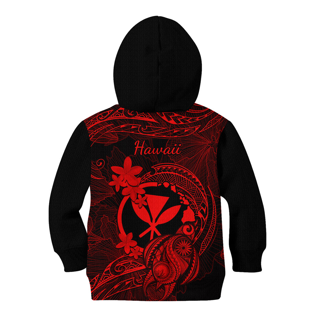 Hawaii Kid Hoodie Turtle Mix Polynesian Plumeria Red Version LT14 - Polynesian Pride