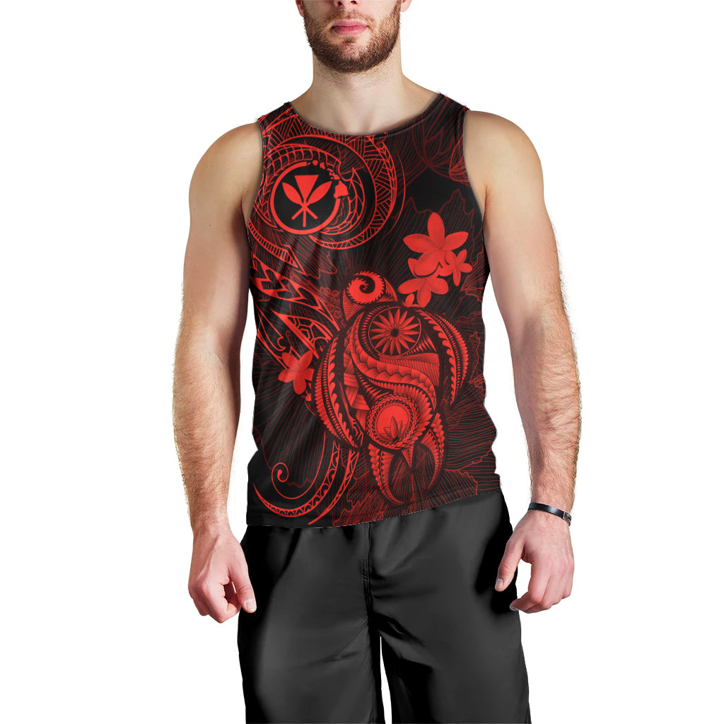 hawaii-men-tank-top-turtle-mix-polynesian-plumeria-red-version
