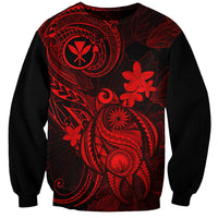 hawaii-sweatshirt-turtle-mix-polynesian-plumeria-red-version