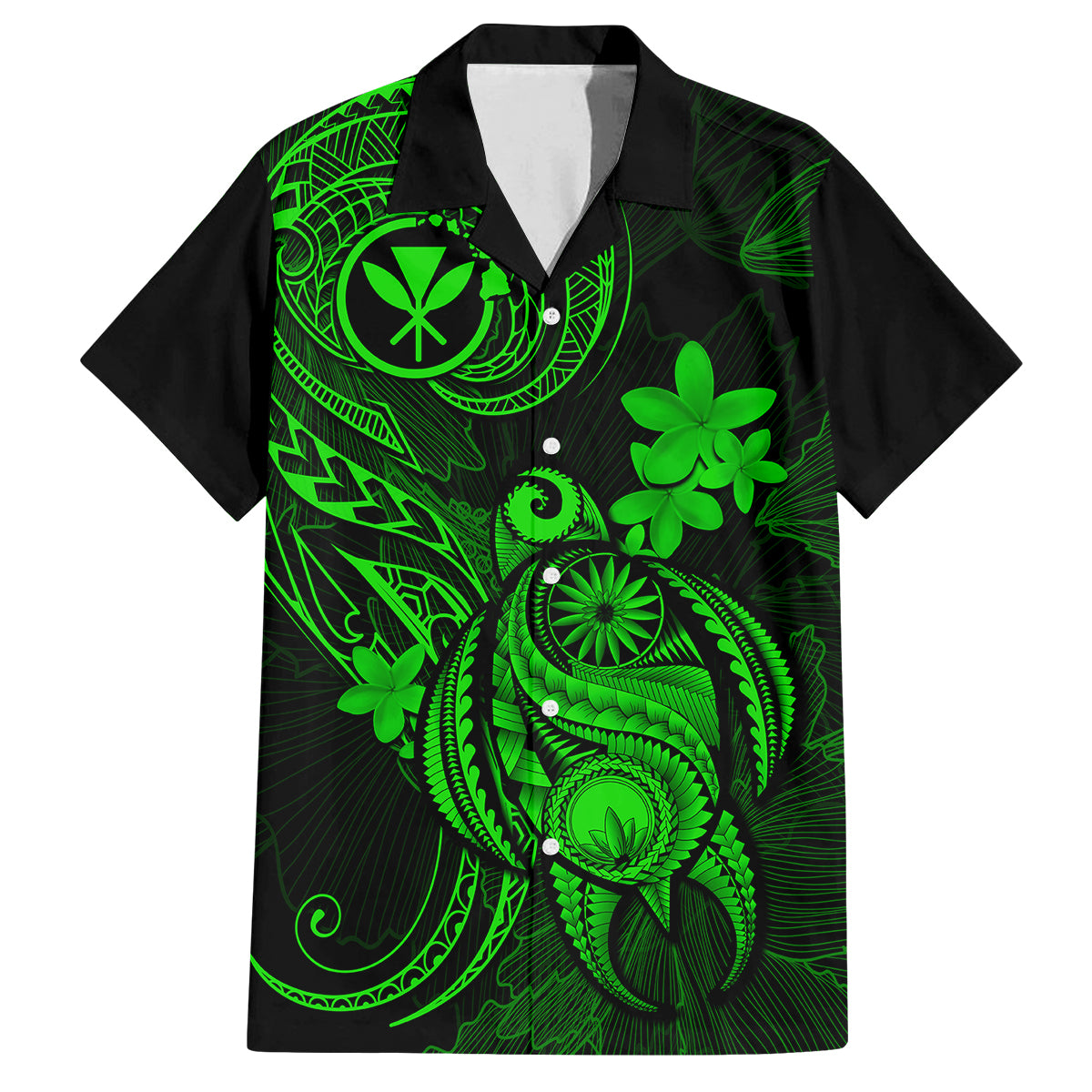 hawaii-kid-hawaiian-shirt-turtle-mix-polynesian-plumeria-green-version