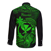 hawaii-long-sleeve-button-shirt-turtle-mix-polynesian-plumeria-green-version