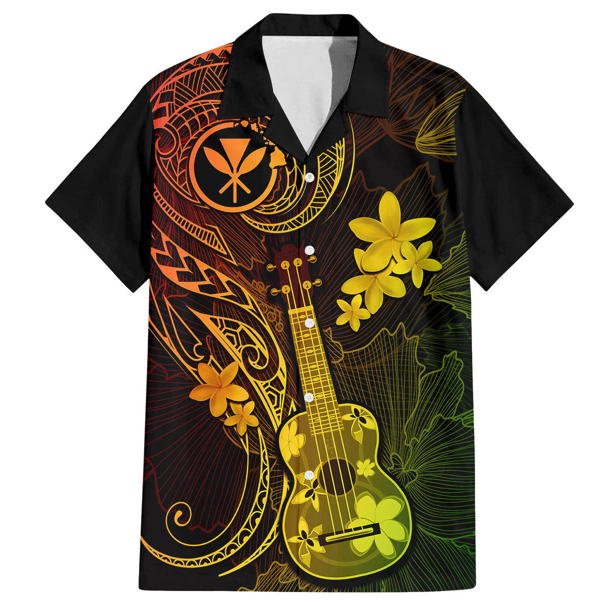 Hawaii Kid Hawaiian Shirt Ukulele Mix Polynesian Plumeria Reggae Version LT14 Kid Reggae - Polynesian Pride