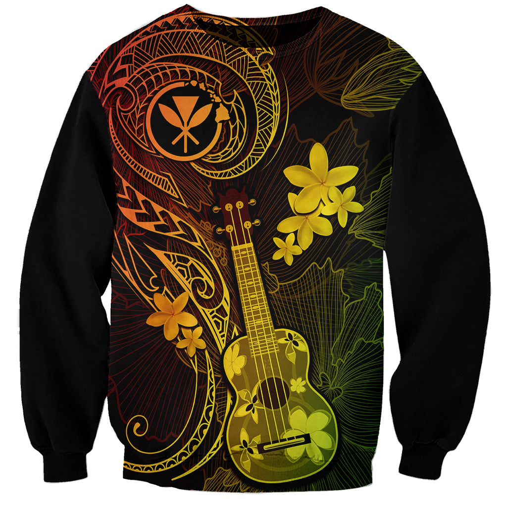 Hawaii Sweatshirt Ukulele Mix Polynesian Plumeria Reggae Version LT14 Unisex Reggae - Polynesian Pride