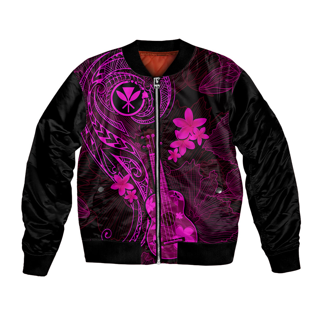 hawaii-bomber-jacket-ukulele-mix-polynesian-plumeria-pink-version