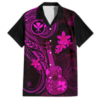 hawaii-family-matching-off-shoulder-maxi-dress-and-hawaiian-shirt-ukulele-mix-polynesian-plumeria-pink-version