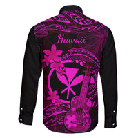 Hawaii Family Matching Puletasi Dress and Hawaiian Shirt Ukulele Mix Polynesian Plumeria Pink Version LT14 - Polynesian Pride