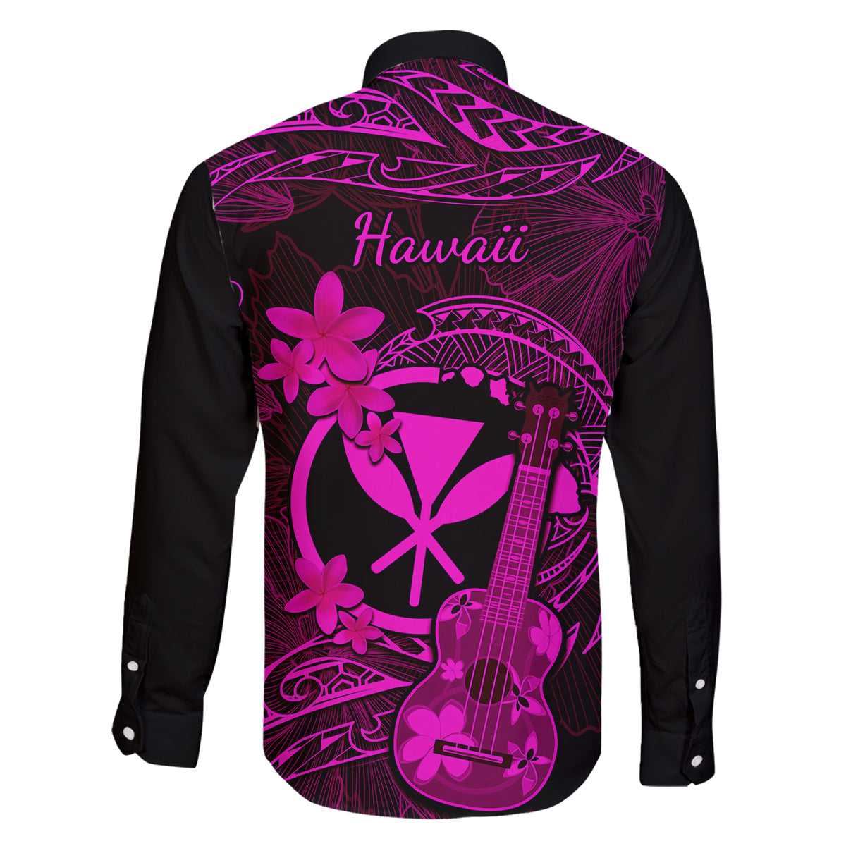 hawaii-family-matching-tank-maxi-dress-and-hawaiian-shirt-ukulele-mix-polynesian-plumeria-pink-version