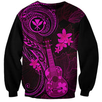 hawaii-sweatshirt-ukulele-mix-polynesian-plumeria-pink-version