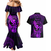 hawaii-couples-matching-mermaid-dress-and-hawaiian-shirt-ukulele-mix-polynesian-plumeria-purple-version