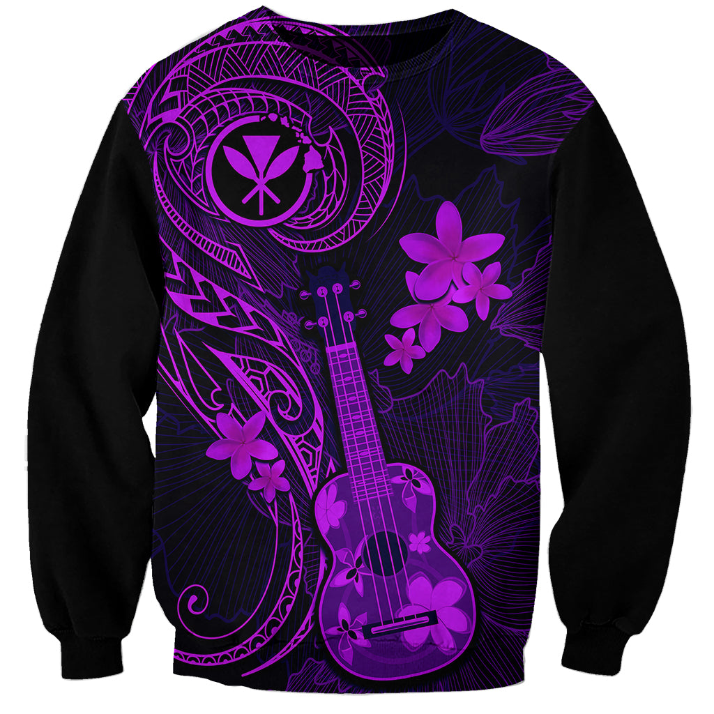Hawaii Sweatshirt Ukulele Mix Polynesian Plumeria Purple Version LT14 Unisex Purple - Polynesian Pride