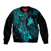 hawaii-bomber-jacket-ukulele-mix-polynesian-plumeria-turquoise-version