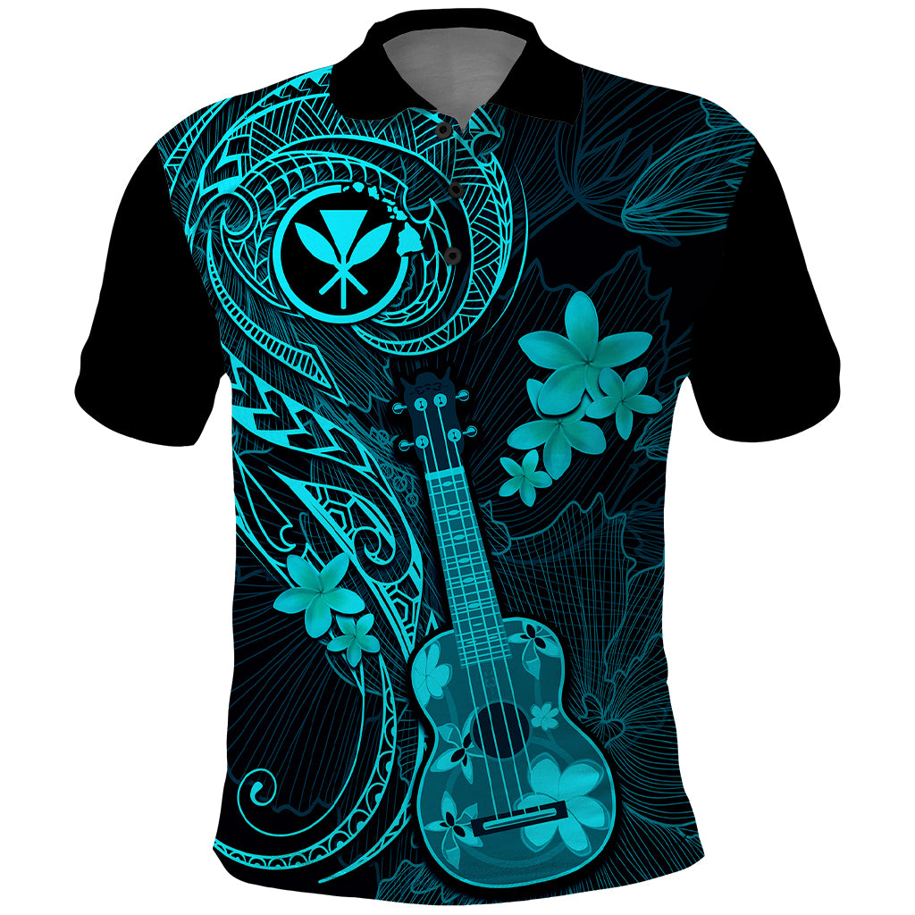 Hawaii Polo Shirt Ukulele Mix Polynesian Plumeria Turquoise Version LT14 Turquoise - Polynesian Pride