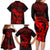 hawaii-family-matching-long-sleeve-bodycon-dress-and-hawaiian-shirt-ukulele-mix-polynesian-plumeria-red-version