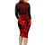 hawaii-family-matching-long-sleeve-bodycon-dress-and-hawaiian-shirt-ukulele-mix-polynesian-plumeria-red-version