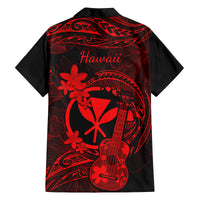 hawaii-family-matching-short-sleeve-bodycon-dress-and-hawaiian-shirt-ukulele-mix-polynesian-plumeria-red-version