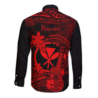 hawaii-long-sleeve-button-shirt-ukulele-mix-polynesian-plumeria-red-version