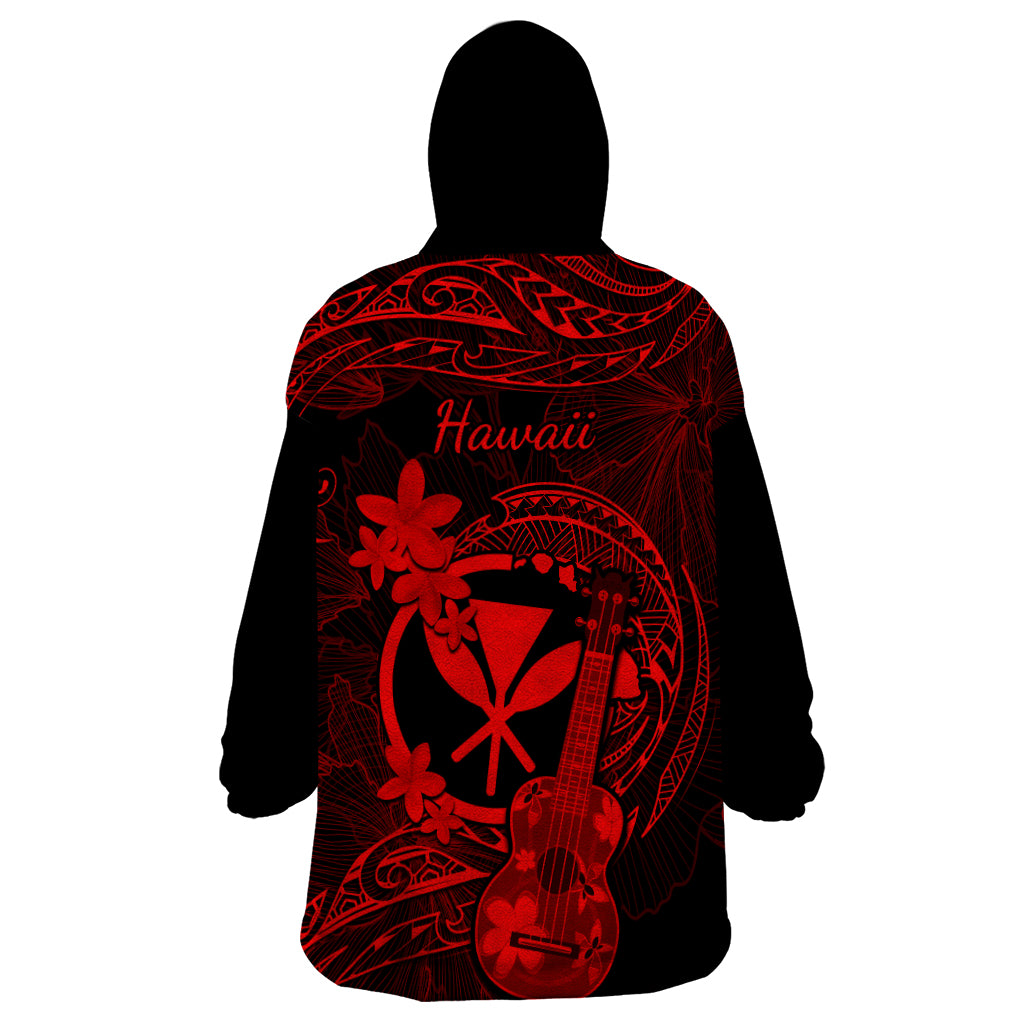 hawaii-wearable-blanket-hoodie-ukulele-mix-polynesian-plumeria-red-version