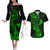 hawaii-couples-matching-off-the-shoulder-long-sleeve-dress-and-hawaiian-shirt-ukulele-mix-polynesian-plumeria-green-version