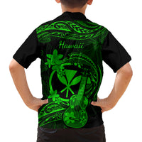 hawaii-family-matching-off-shoulder-short-dress-and-hawaiian-shirt-ukulele-mix-polynesian-plumeria-green-version