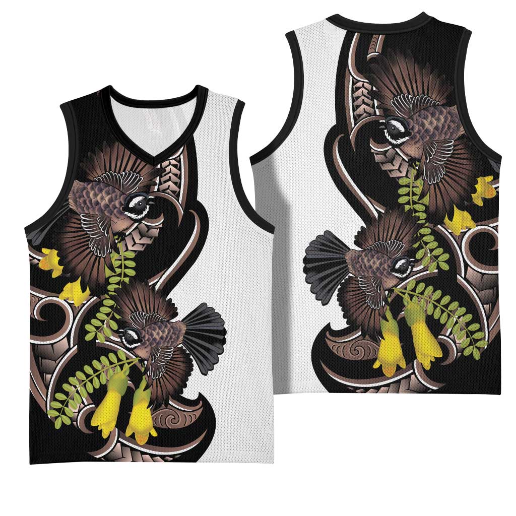 New Zealand Valentines Day Basketball Jersey Piwakawaka Lovers Maori Koru Tattoo - Polynesian Pride