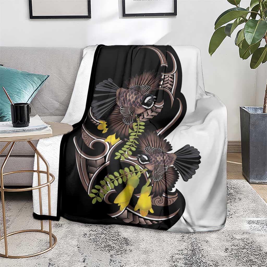 New Zealand Valentines Day Blanket Piwakawaka Lovers Maori Koru Tattoo - Polynesian Pride