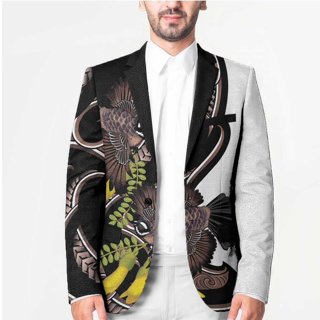 New Zealand Valentines Day Blazer Piwakawaka Lovers Maori Koru Tattoo - Polynesian Pride
