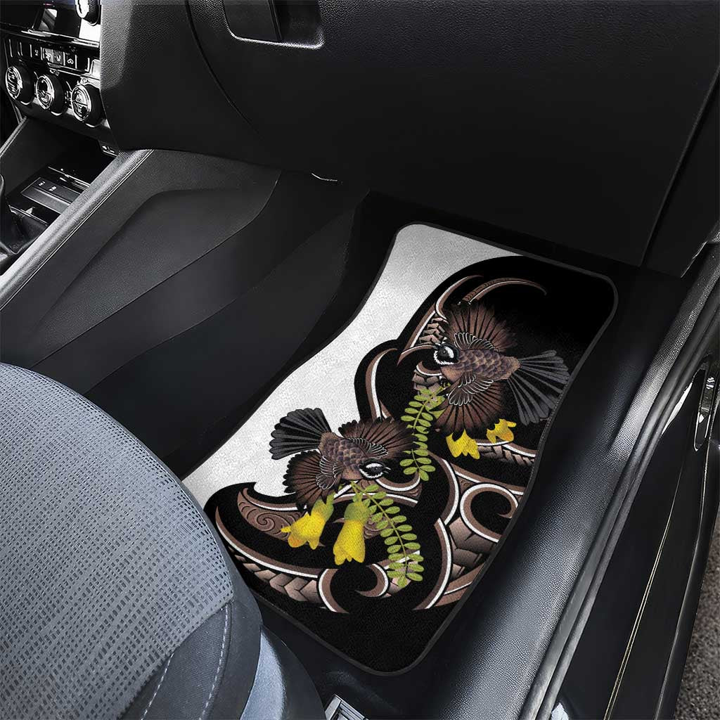 New Zealand Valentines Day Car Mats Piwakawaka Lovers Maori Koru Tattoo - Polynesian Pride