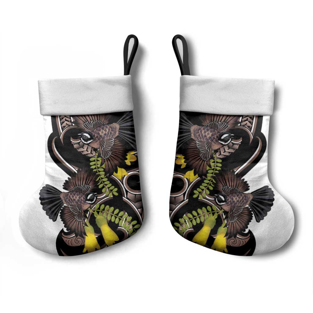 New Zealand Valentines Day Christmas Stocking Piwakawaka Lovers Maori Koru Tattoo - Polynesian Pride