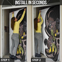 New Zealand Valentines Day Door Cover Piwakawaka Lovers Maori Koru Tattoo - Polynesian Pride