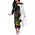 New Zealand Valentines Day Family Matching Off The Shoulder Long Sleeve Dress and Hawaiian Shirt Piwakawaka Lovers Maori Koru Tattoo - Polynesian Pride