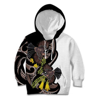 New Zealand Valentines Day Kid Hoodie Piwakawaka Lovers Maori Koru Tattoo - Polynesian Pride