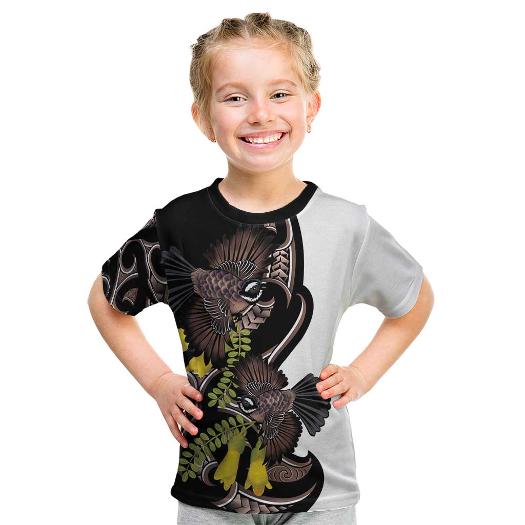 New Zealand Valentines Day Kid T Shirt Piwakawaka Lovers Maori Koru Tattoo - Polynesian Pride