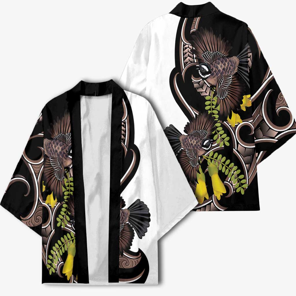 New Zealand Valentines Day Kimono Piwakawaka Lovers Maori Koru Tattoo - Polynesian Pride