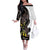 New Zealand Valentines Day Off The Shoulder Long Sleeve Dress Piwakawaka Lovers Maori Koru Tattoo - Polynesian Pride
