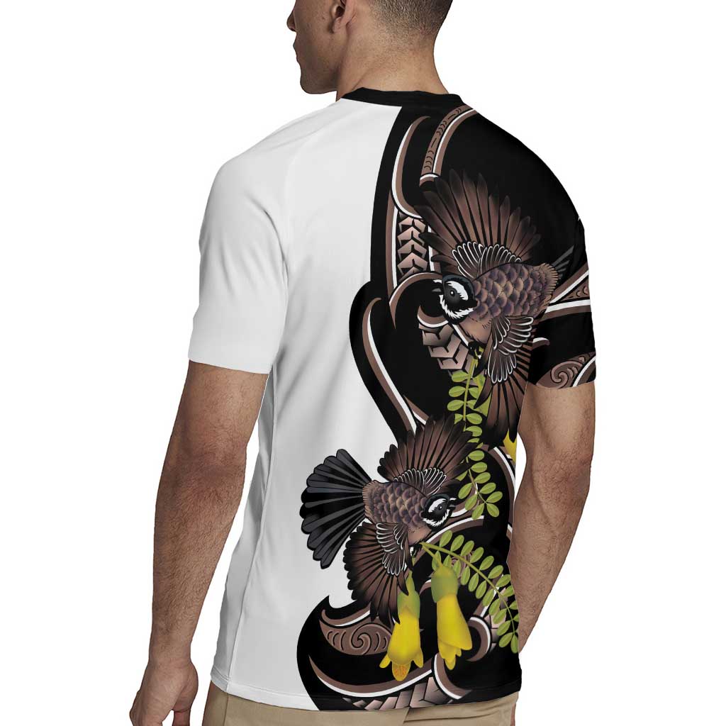 New Zealand Valentines Day Rugby Jersey Piwakawaka Lovers Maori Koru Tattoo - Polynesian Pride