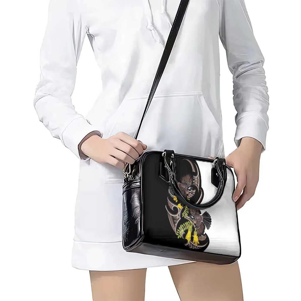 New Zealand Valentines Day Shoulder Handbag Piwakawaka Lovers Maori Koru Tattoo - Polynesian Pride