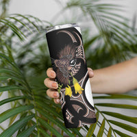 New Zealand Valentines Day Skinny Tumbler Piwakawaka Lovers Maori Koru Tattoo - Polynesian Pride