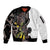 New Zealand Valentines Day Sleeve Zip Bomber Jacket Piwakawaka Lovers Maori Koru Tattoo - Polynesian Pride