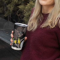 New Zealand Valentines Day Tumbler Cup Piwakawaka Lovers Maori Koru Tattoo - Polynesian Pride