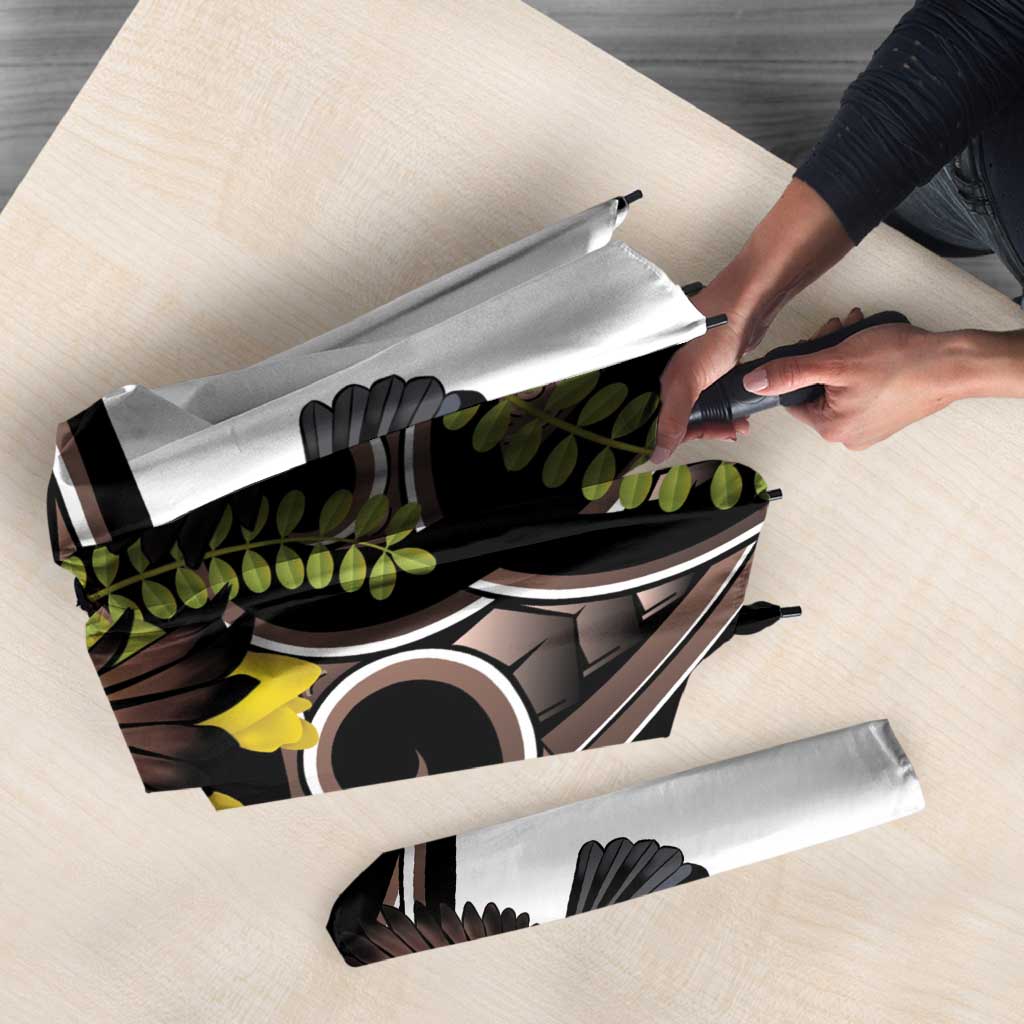 New Zealand Valentines Day Umbrella Piwakawaka Lovers Maori Koru Tattoo - Polynesian Pride